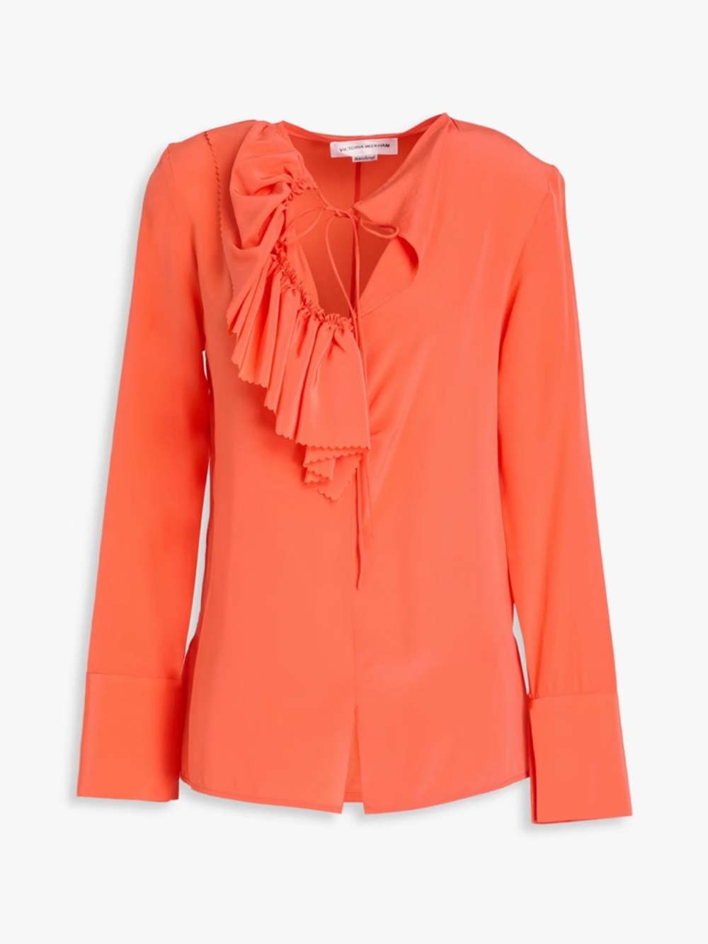 VICTORIA BECKHAM
Ruffled silk crepe de chine blouse UK 8
